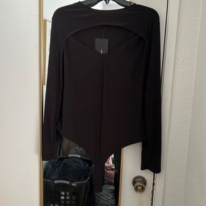 Black thong bodysuit